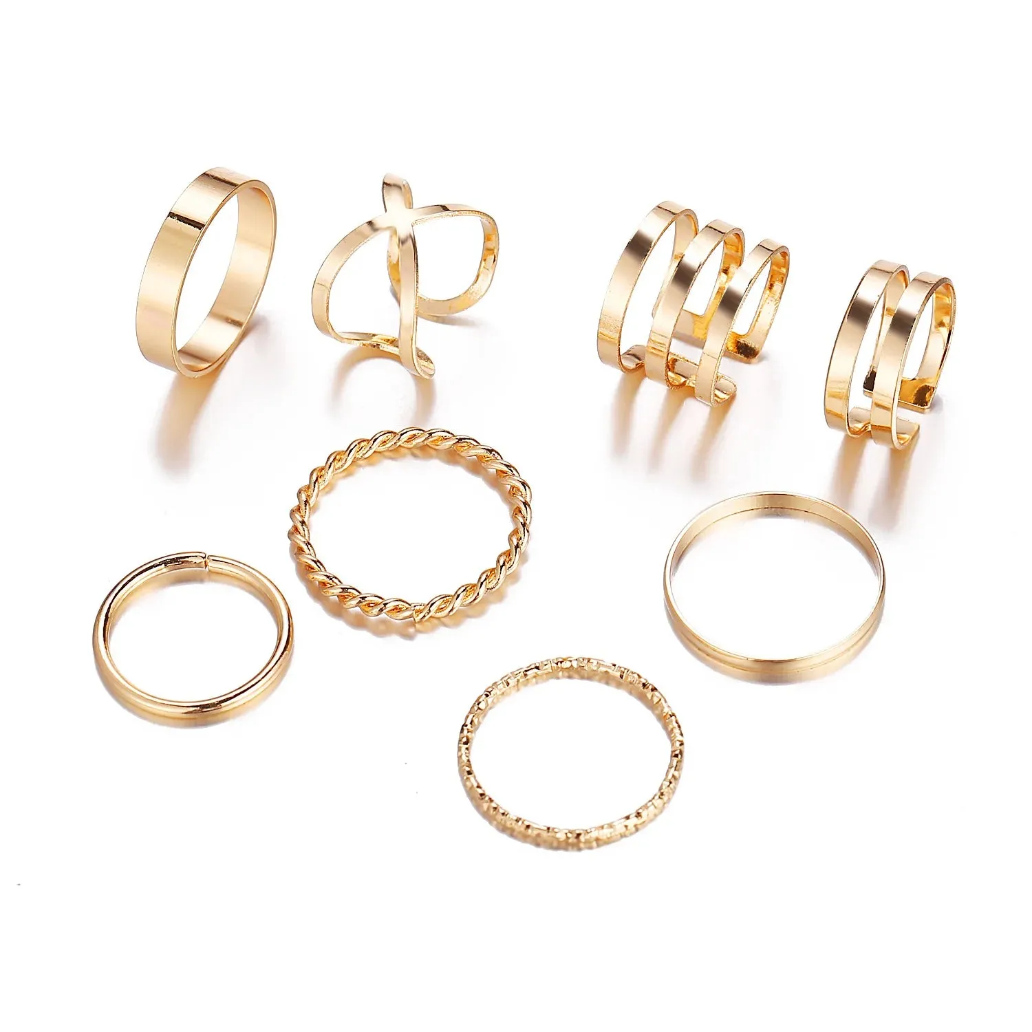 10pcs Punk Gold Color Chain Rings Set For Women Girls Fashion Irregular Finger Thin Rings Gift 2021 Female Knuckle Jewelry Party