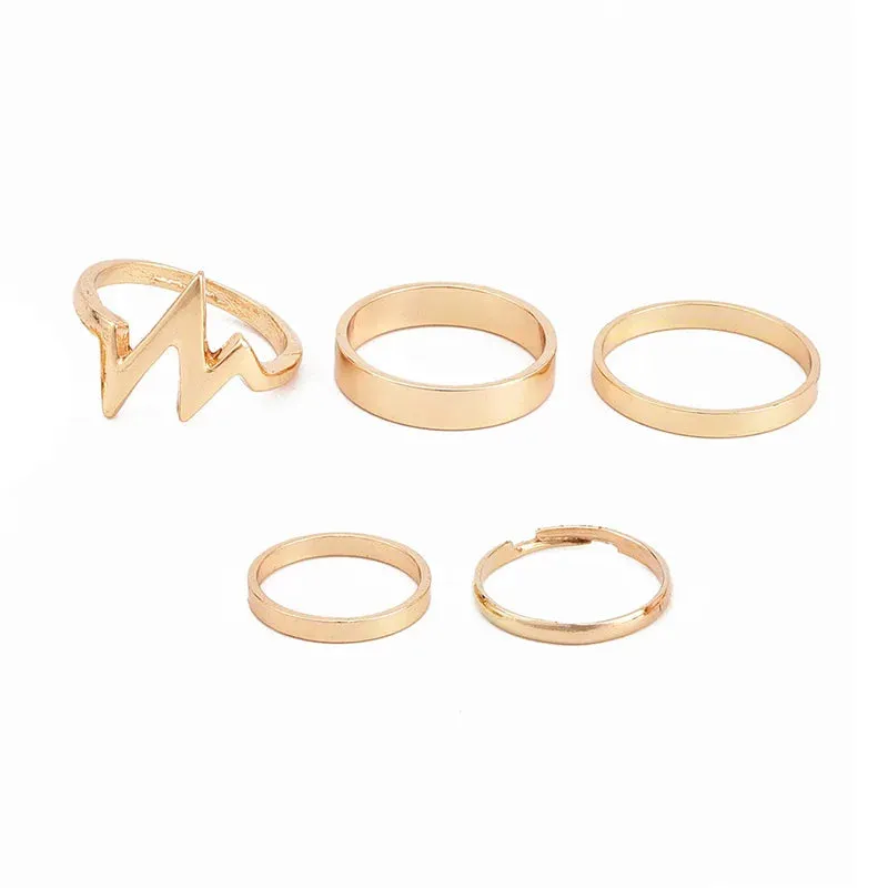 10pcs Punk Gold Color Chain Rings Set For Women Girls Fashion Irregular Finger Thin Rings Gift 2021 Female Knuckle Jewelry Party