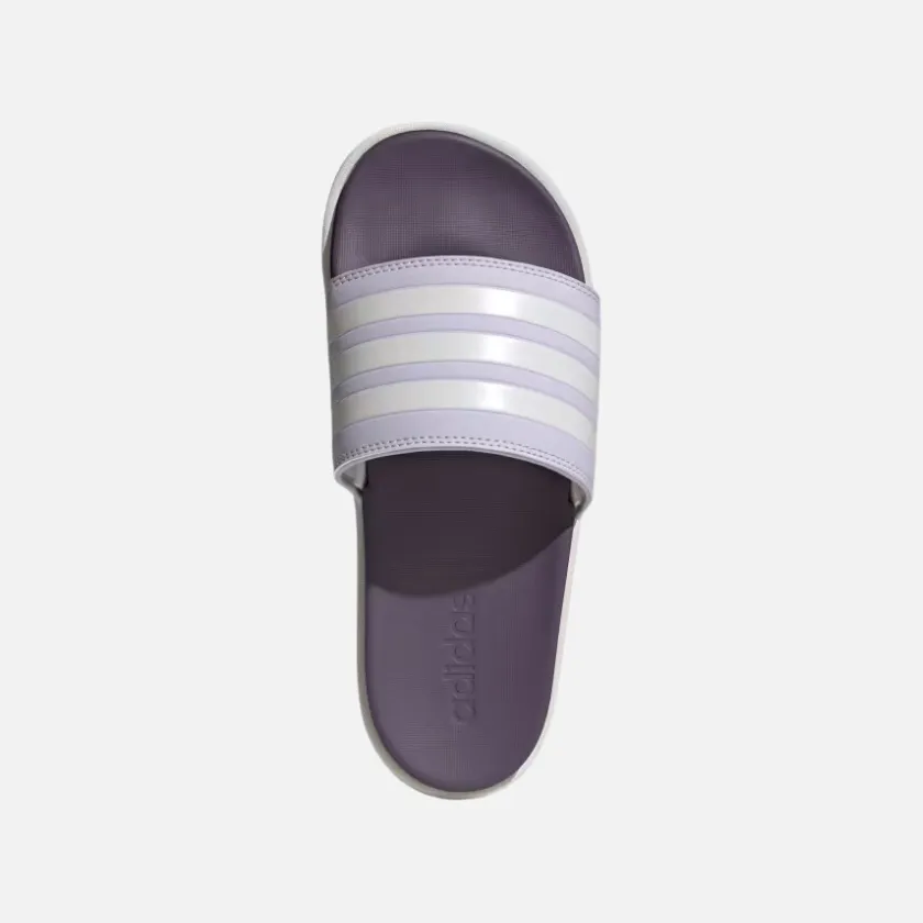 Adidas Adilette Paltform Women's Slide -Silver Dawn/Zero Metalic/Shadow Violet