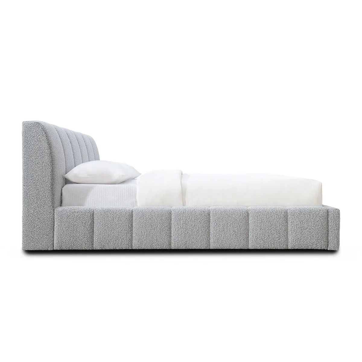 Allocco Queen Bed (Mixed Grey Boucle)