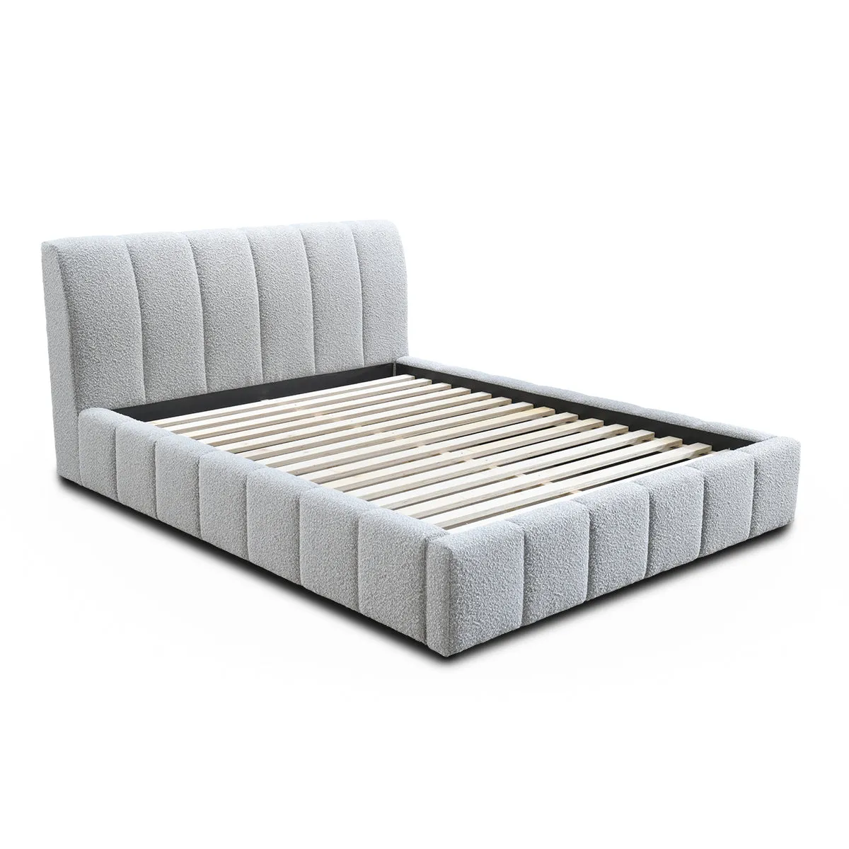 Allocco Queen Bed (Mixed Grey Boucle)