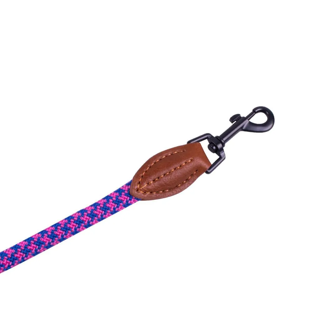 AllPetSolutions Rope Dog Lead, Pink/Blue, 120cm