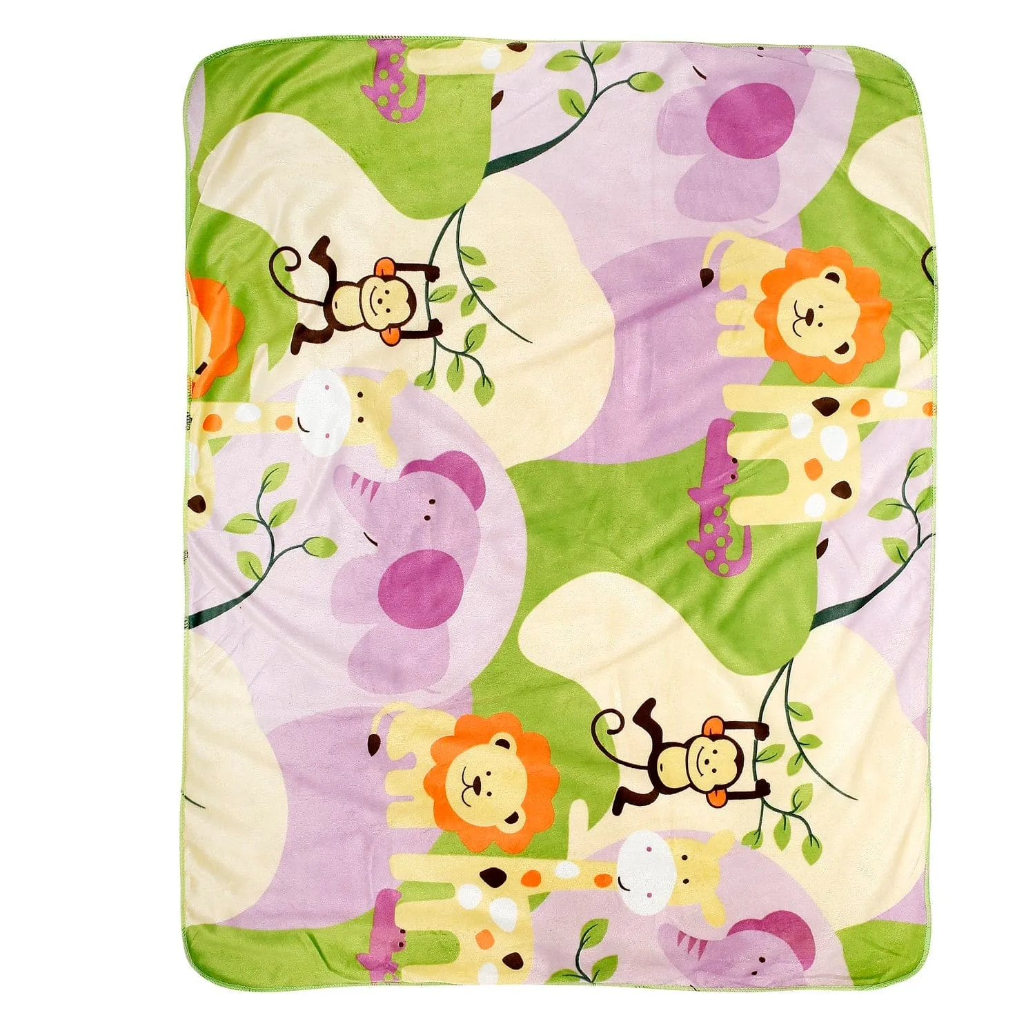 Animal Green And Purple Blanket