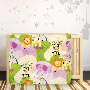 Animal Green And Purple Blanket