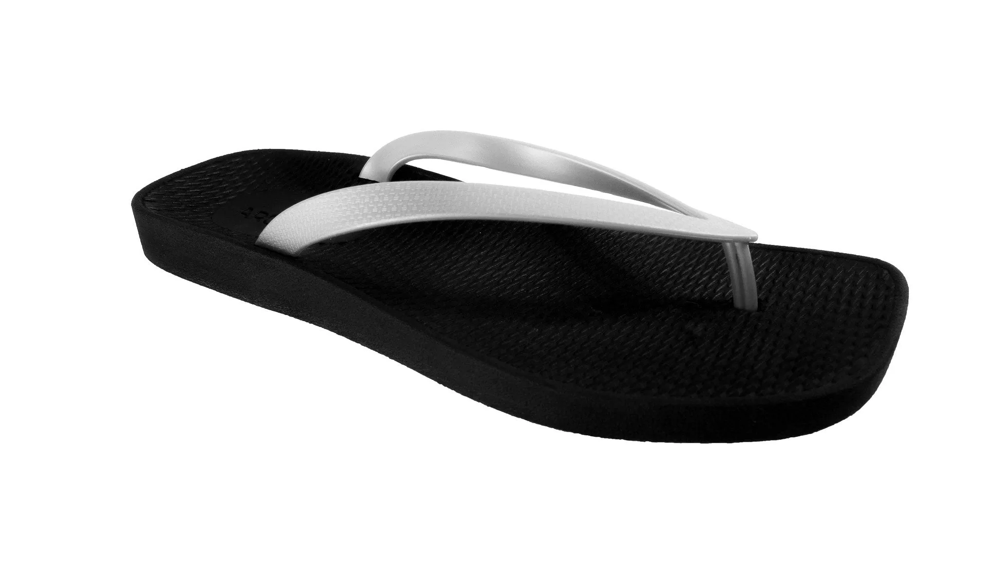 Archline Breeze Orthotic Thongs – Black/Silver