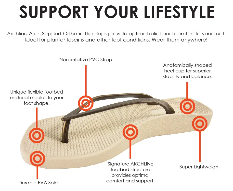 Archline Breeze Orthotic Thongs – Bronze