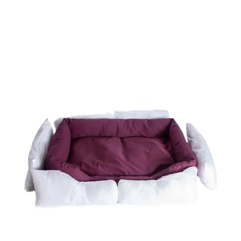 Armarkat Bolstered Dog Bed | Plush Comfort Stylish Design & Lasting Durability for Furry Friend's Ultimate Relaxation | Burgundy Elegance Integrated with Anti-Slip Innovation & Washable Dog Bed