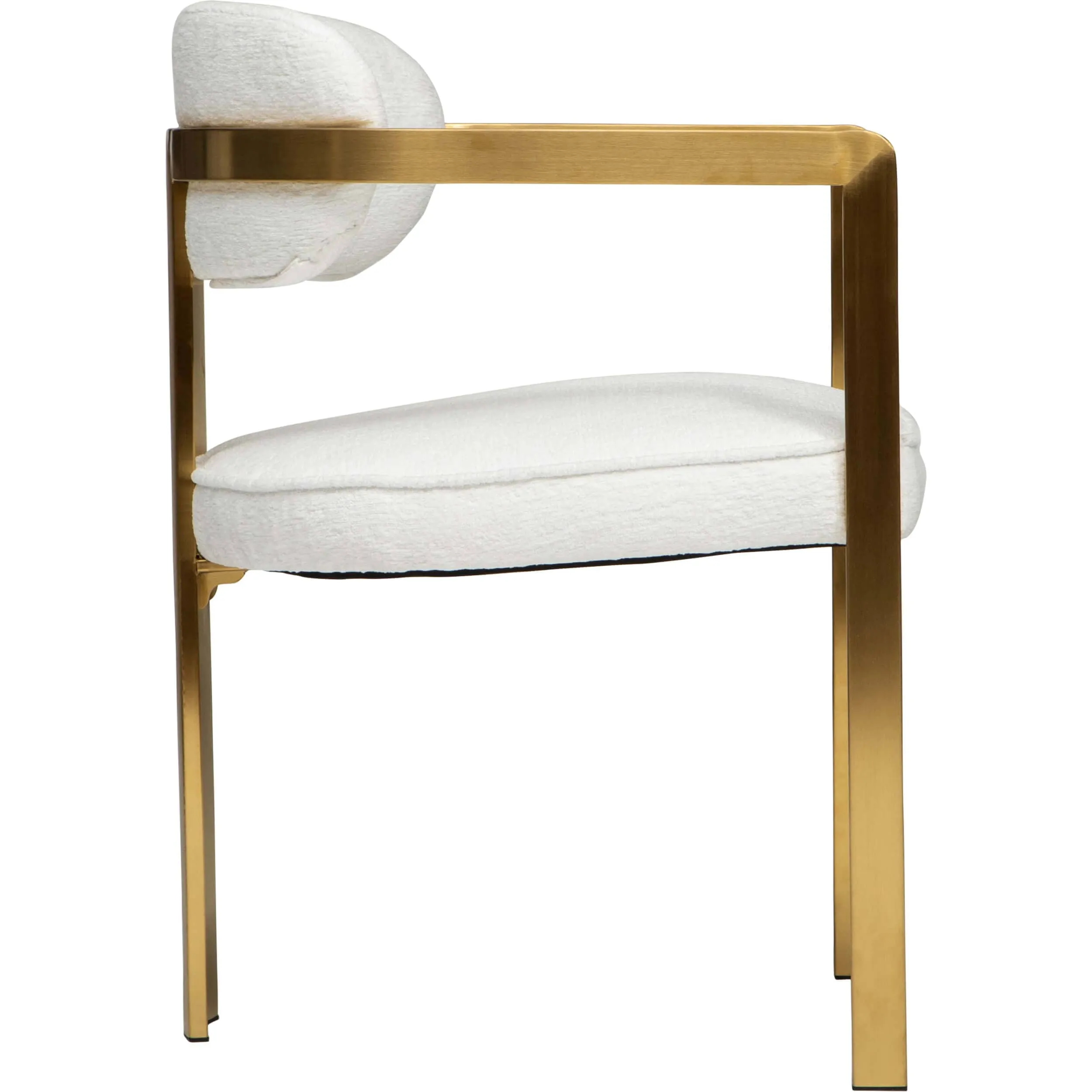 Athena Dining Arm Chair, Chic Ivory/Brushed Gold