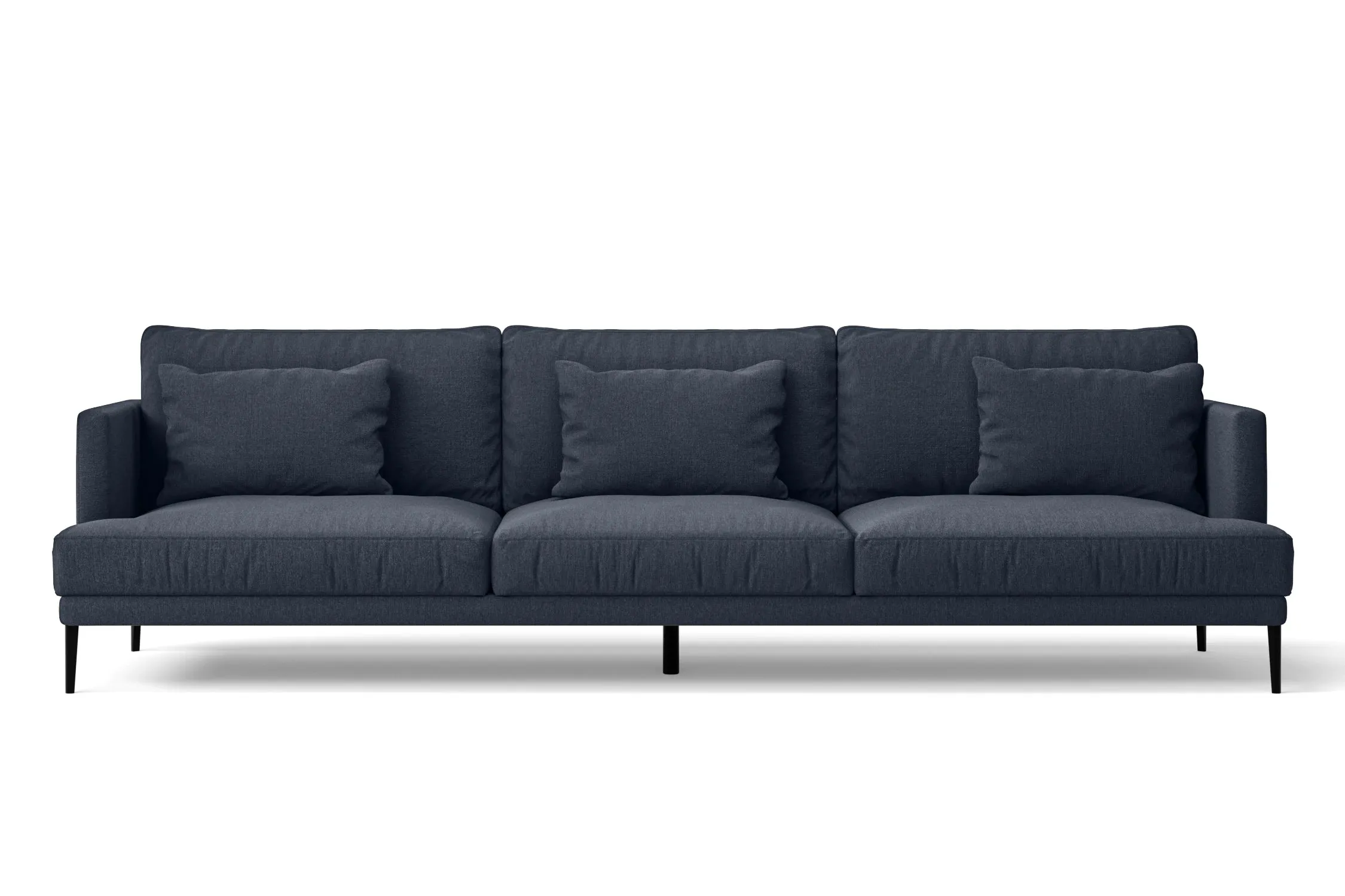 Bisceglie 4 Seater Sofa Dark Blue Linen Fabric