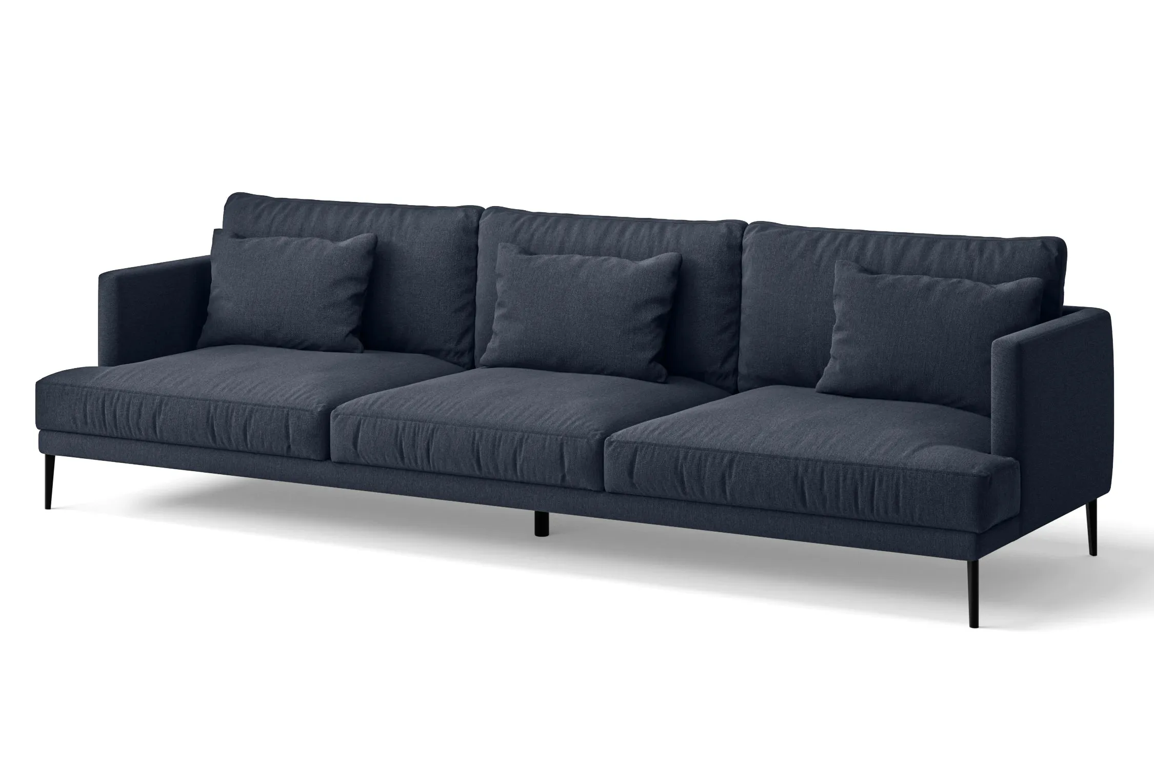 Bisceglie 4 Seater Sofa Dark Blue Linen Fabric