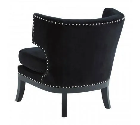 Black Velvet Townhouse Chair