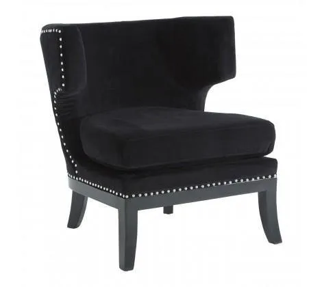 Black Velvet Townhouse Chair