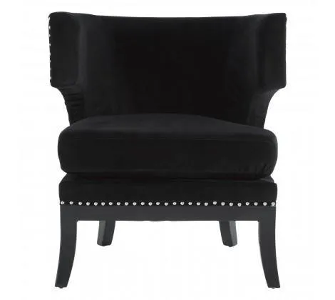 Black Velvet Townhouse Chair