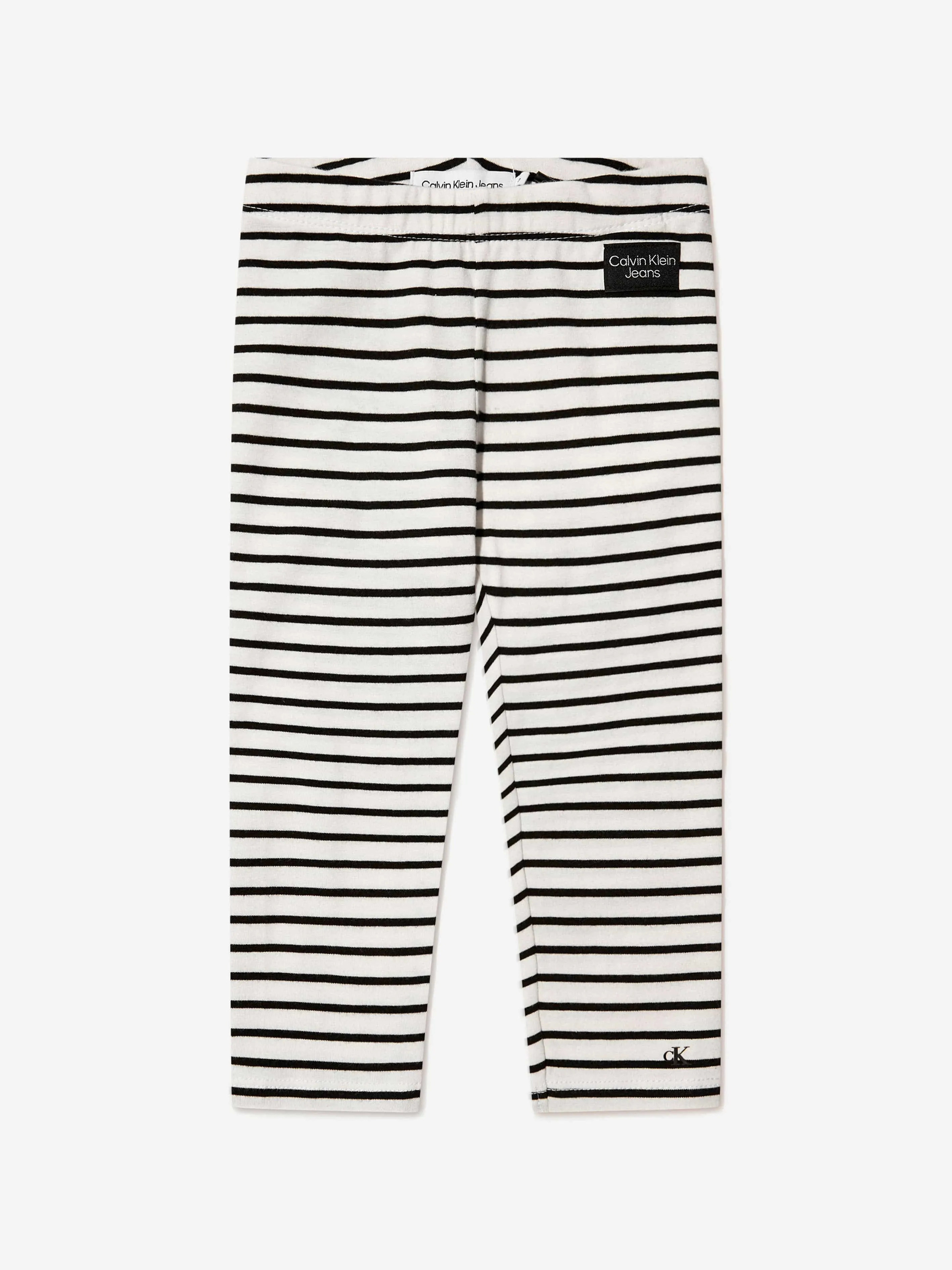 Calvin Klein Baby Girls Organic Cotton Striped Leggings