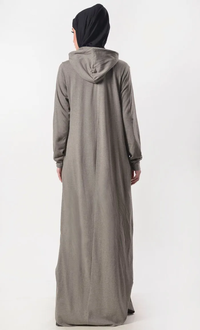 Comfortable Warm Hoodie Abaya With Pockets