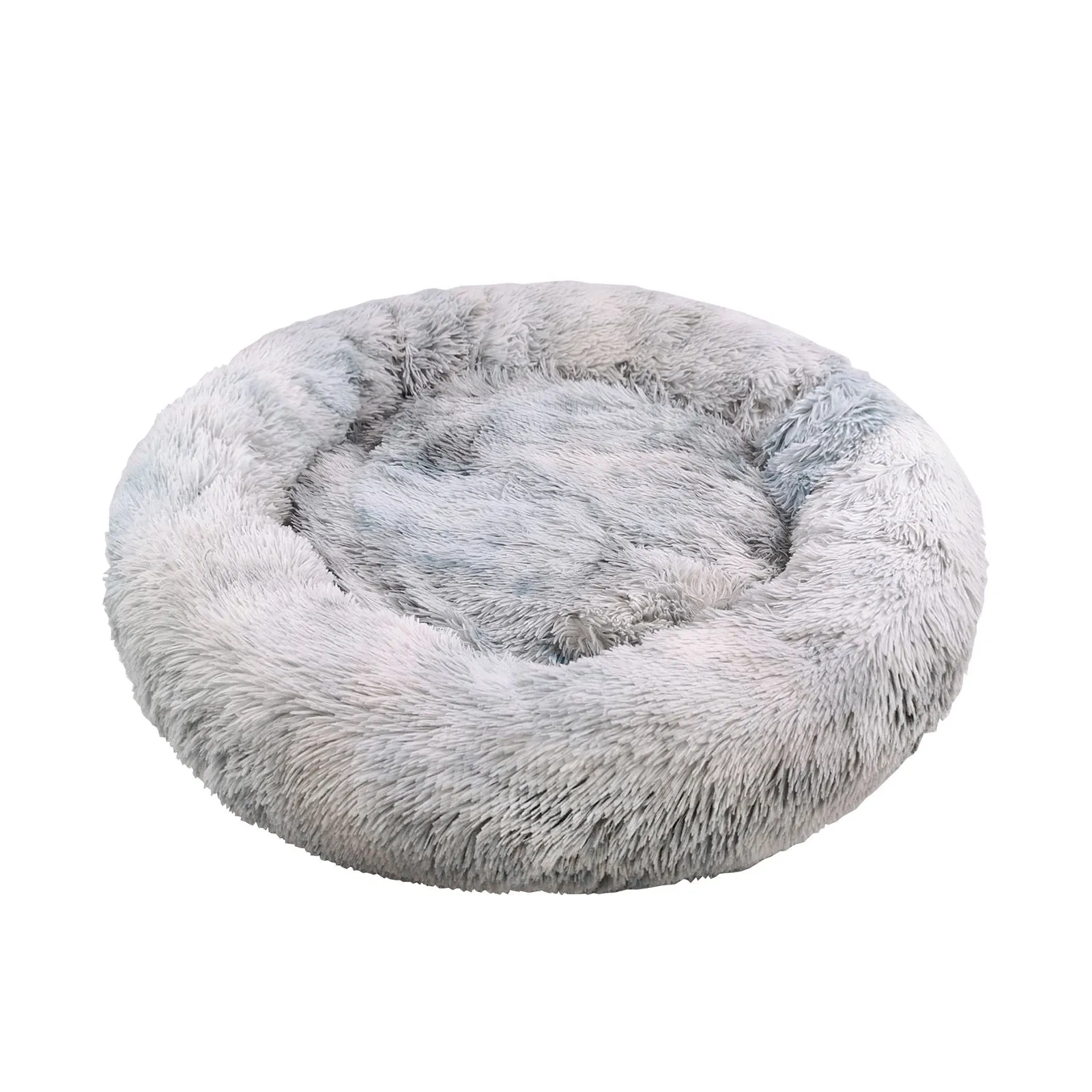 Cozy Plush Round Pet Calming Bed, Non-Slip, Washable - Pawfriends