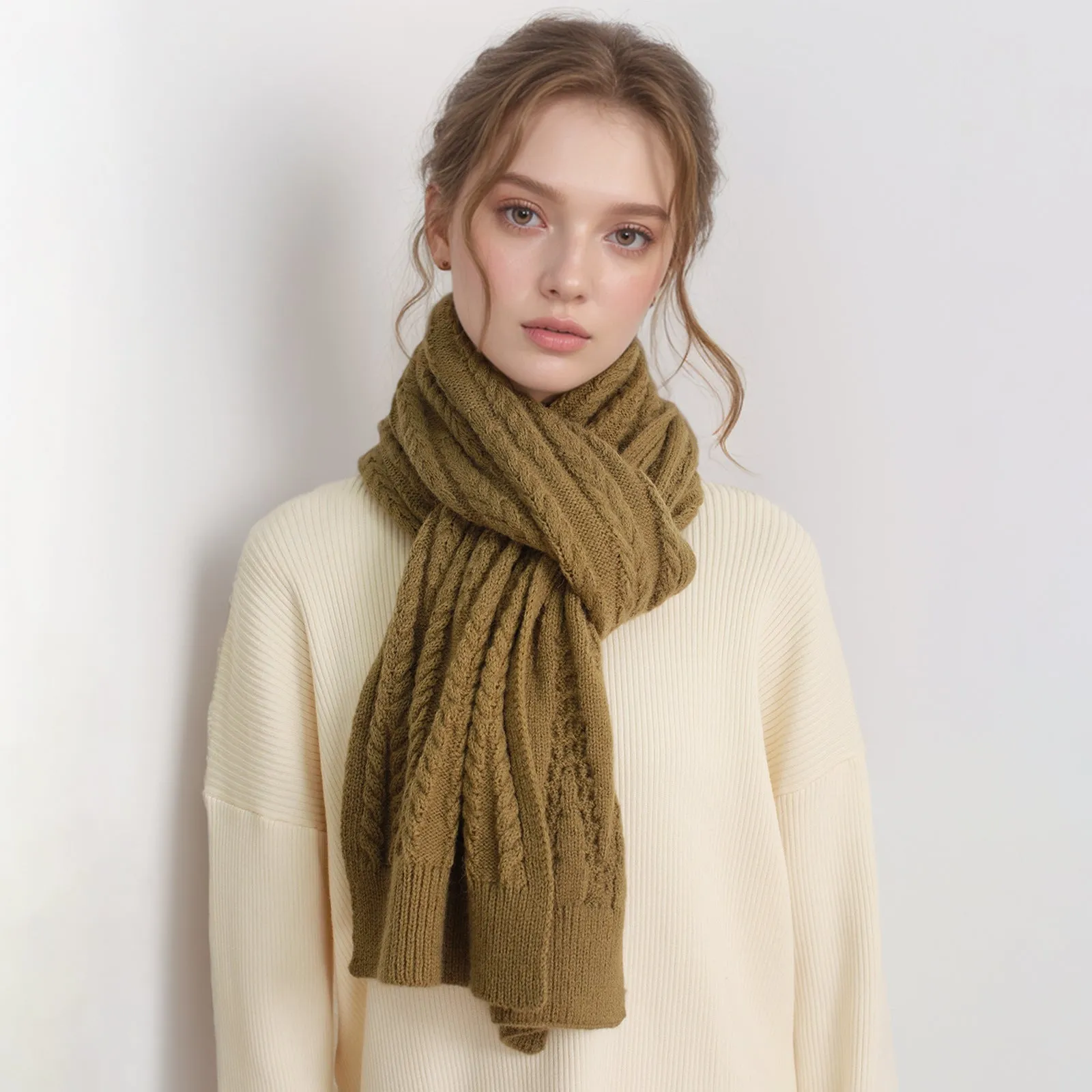 Cozy Warm Stylish Elegant Trendy Thick Modern Soft Comfortable Knitted Scarf