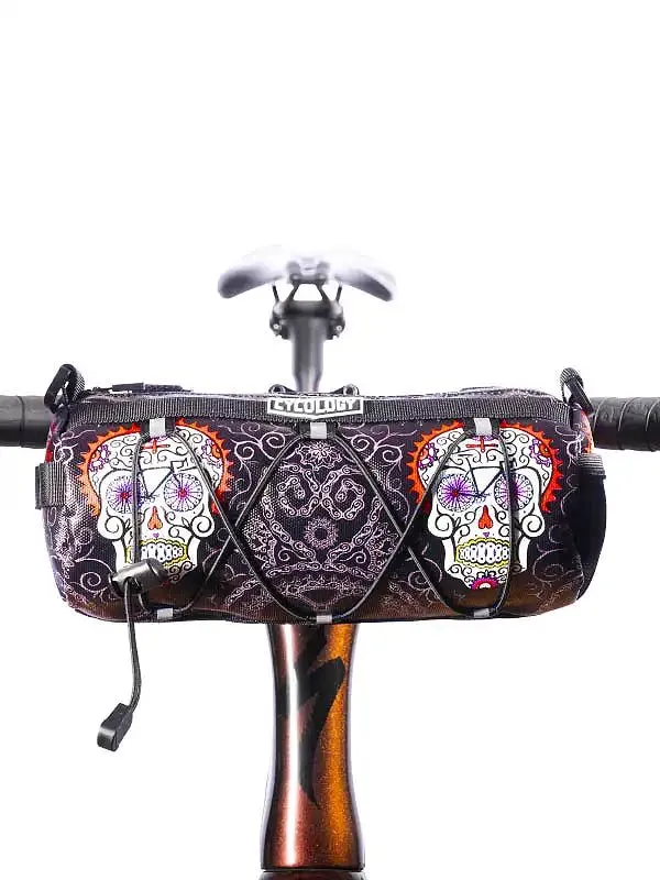 Day of the Living Black Handlebar Bag