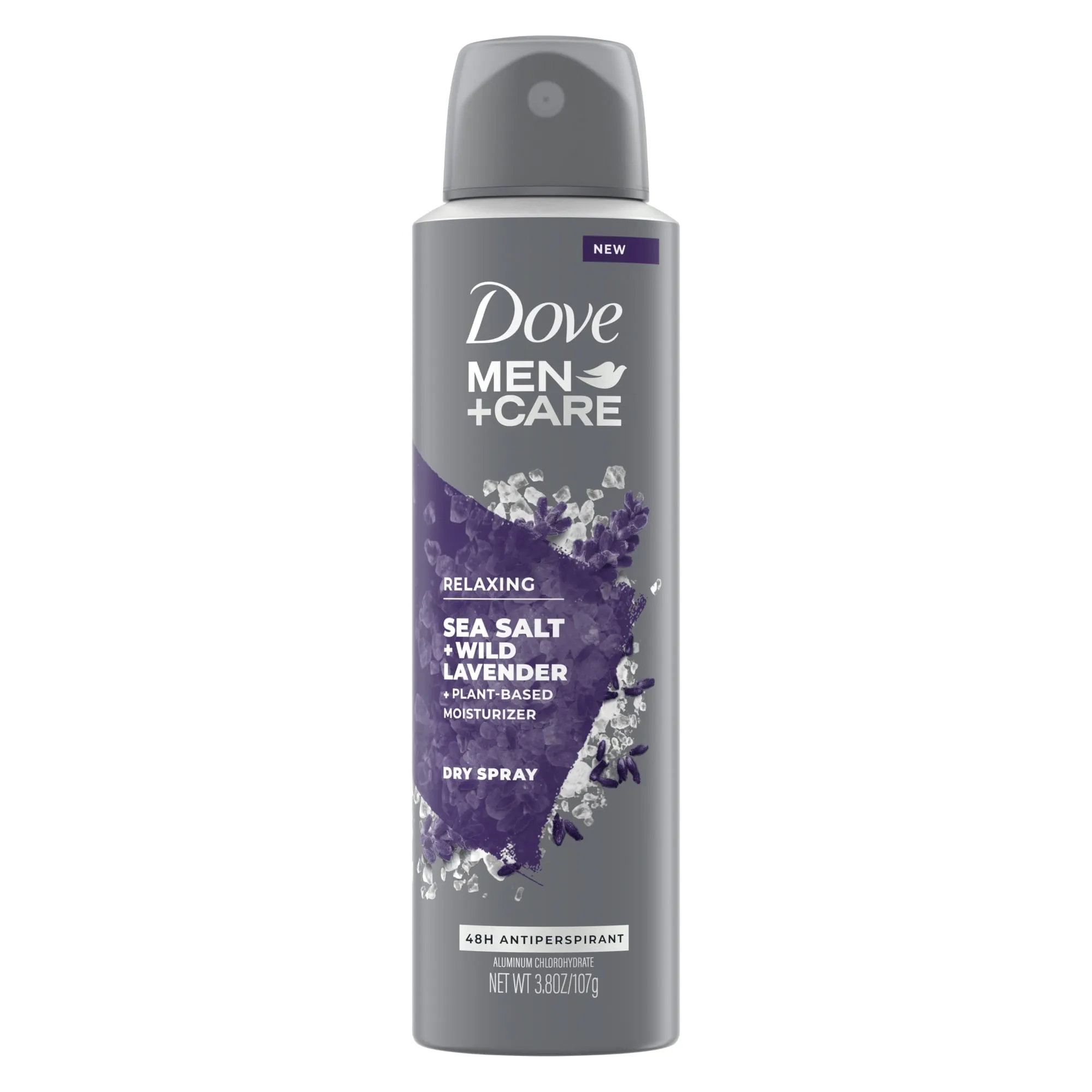 Dove Men Care Antiperspirant Deodorant Dry Spray, Sea Salt and Wild Lavender, 3.8 oz