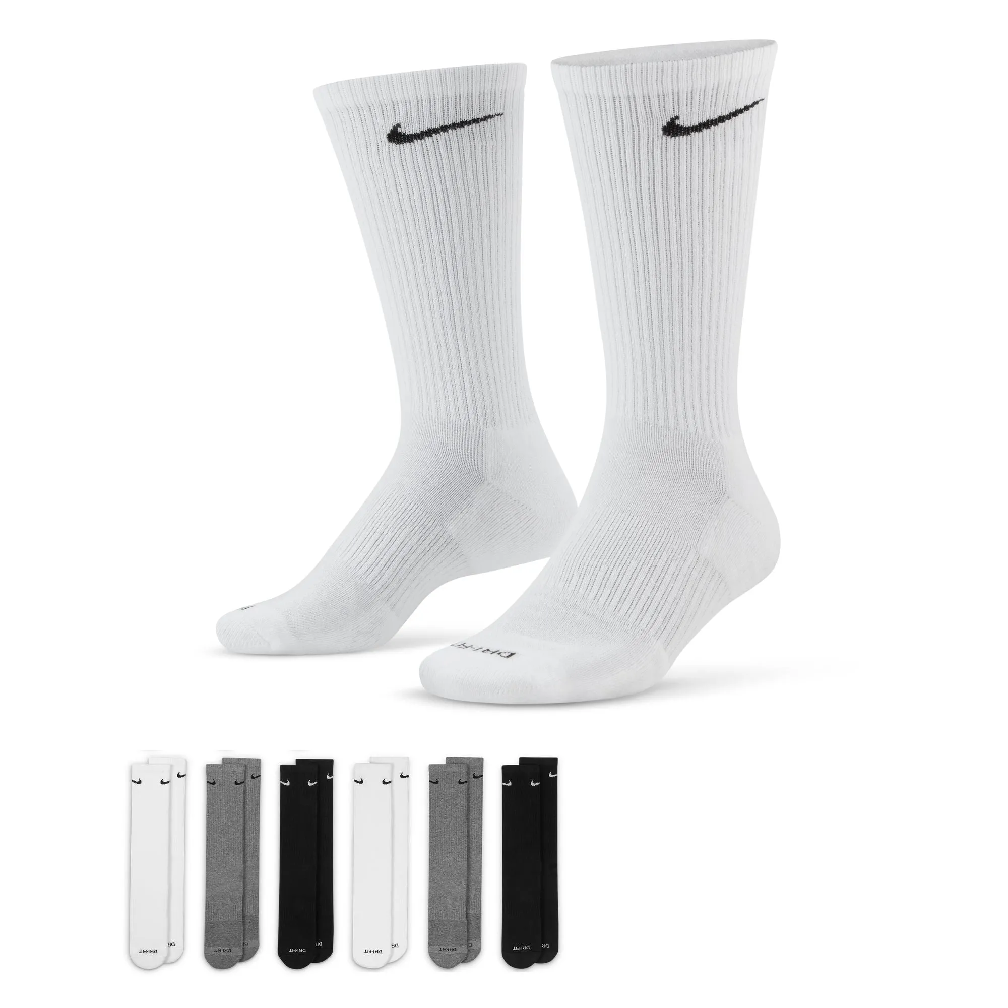 Everyday Plus Cushioned Training Crew Socks (6 Pairs)