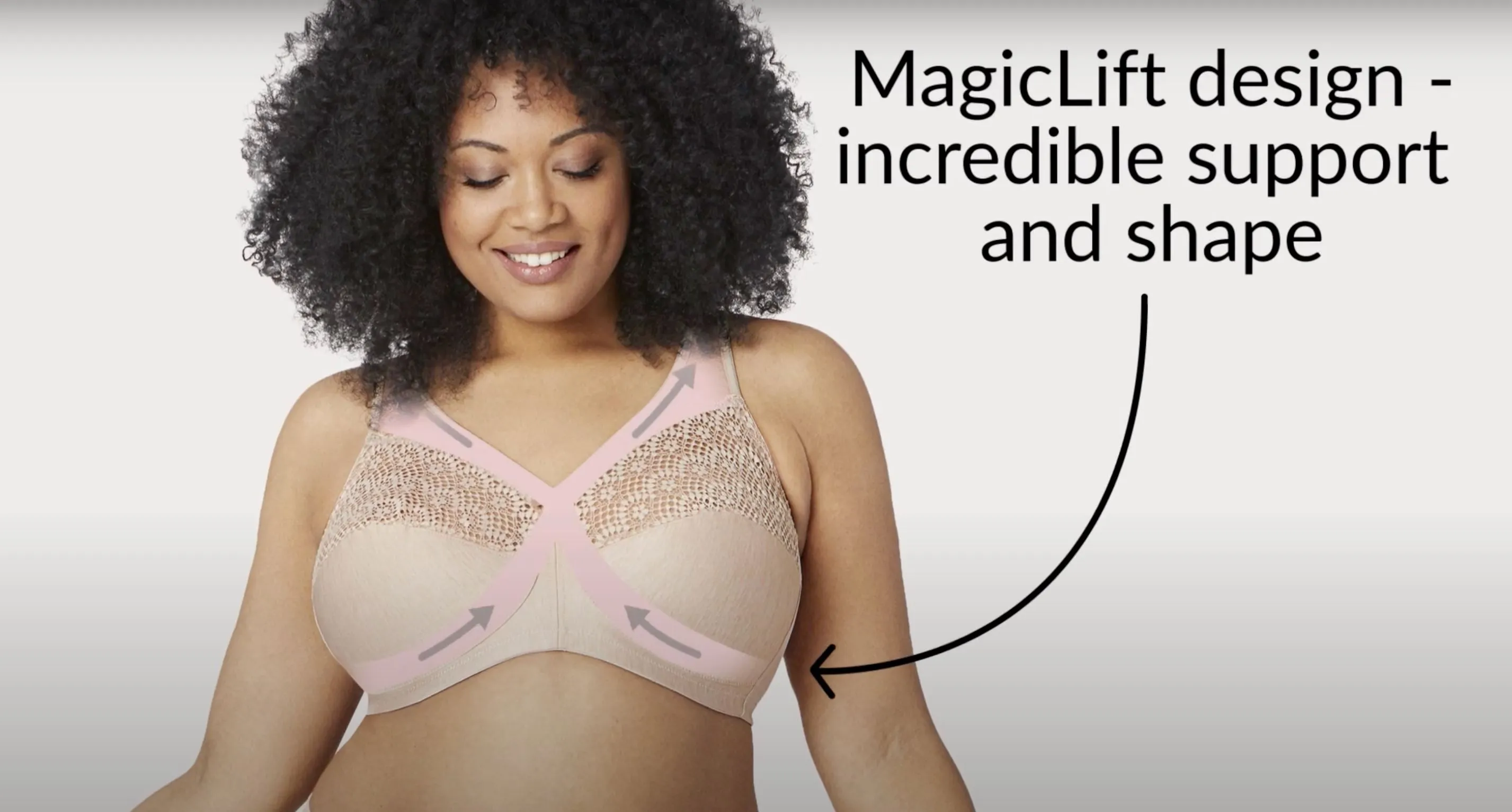 Glamorise Magiclift Moisture Control Wire-Free Bra - Pink Heather