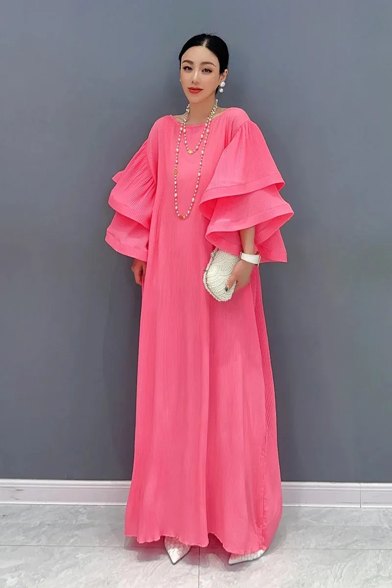 HEYFANCYSTYLE Elegant Chic Dramatic Ruffle Sleeves Dress