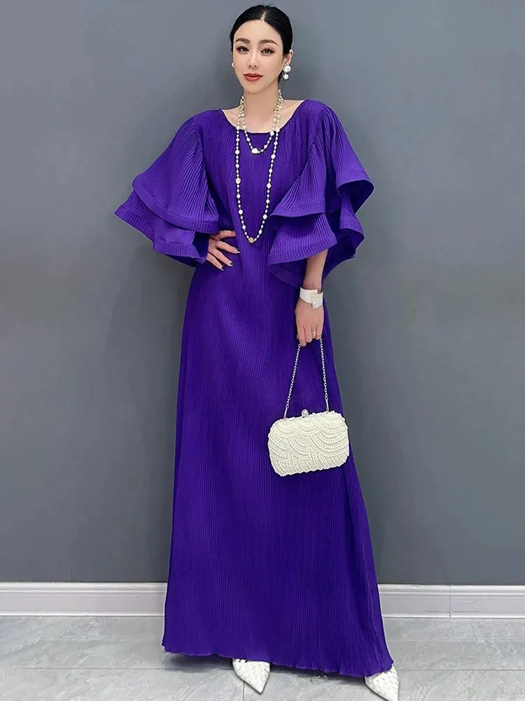 HEYFANCYSTYLE Elegant Chic Dramatic Ruffle Sleeves Dress