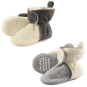 Hudson Baby Cozy Fleece Booties, Cream Gray