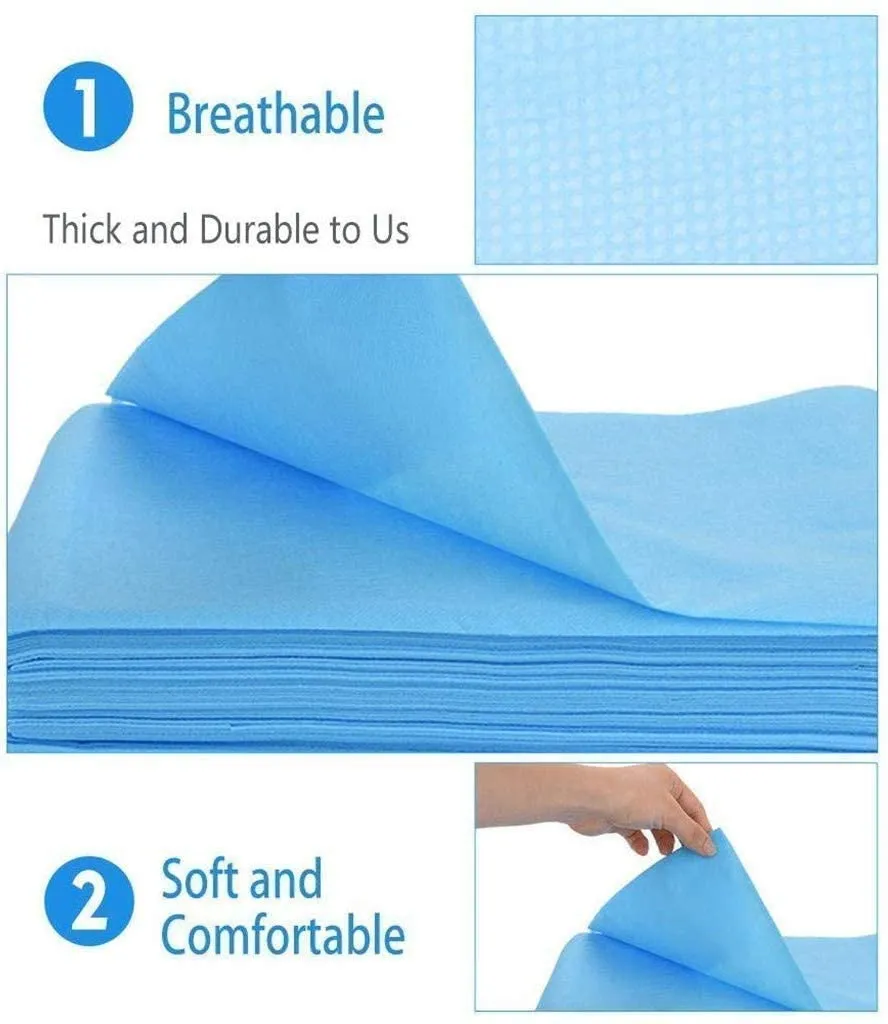 KUDIZE Disposable Non-Woven Laminated Water Proof 30 GSM Bed Sheet for Hospital; Hotel; Spa and Beauty Parlor (63 x 80 Inch)(160.00 x 203.20 cm) (Pack of 5)