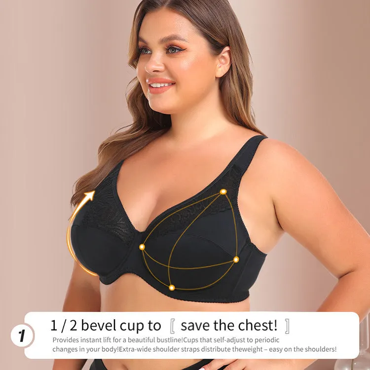 Lace Steel Ring Plus Size Women's Bra