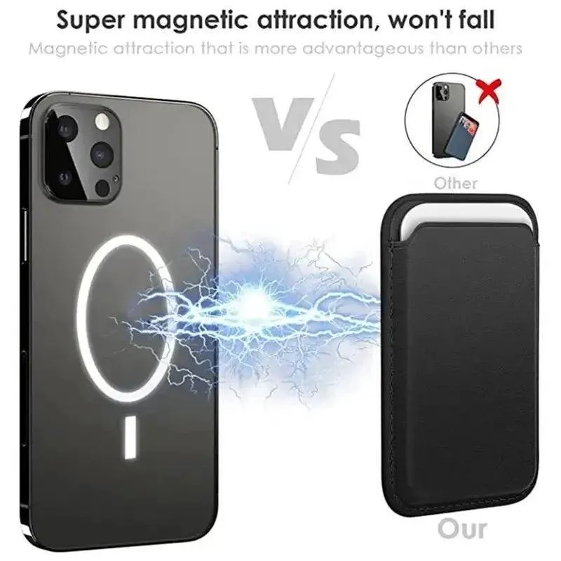 Magnetic Leather Wallet Case: Stylish Card Holder for iPhone Pro Max - Secure & Durable