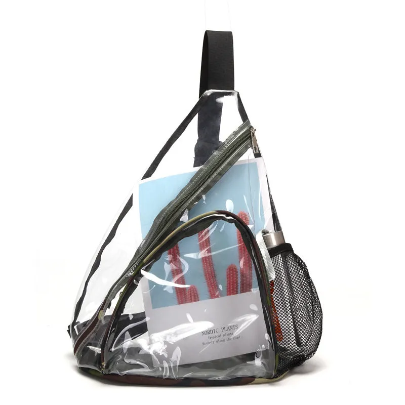 Men Women Waterproof Lightweight Transparent PVC Shoulder Bag