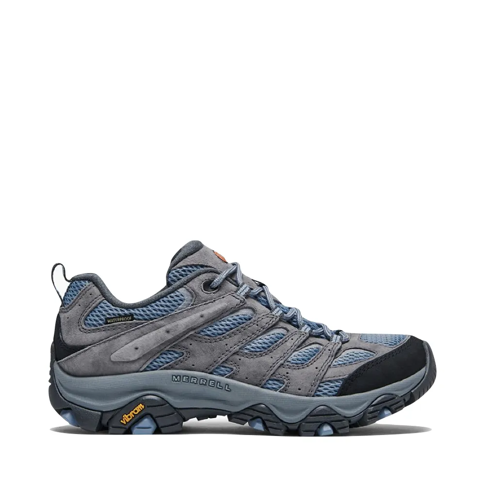 Merrell Women's Moab 3 Low Waterproof Hiking Shoe in Altitude Grey/Blue