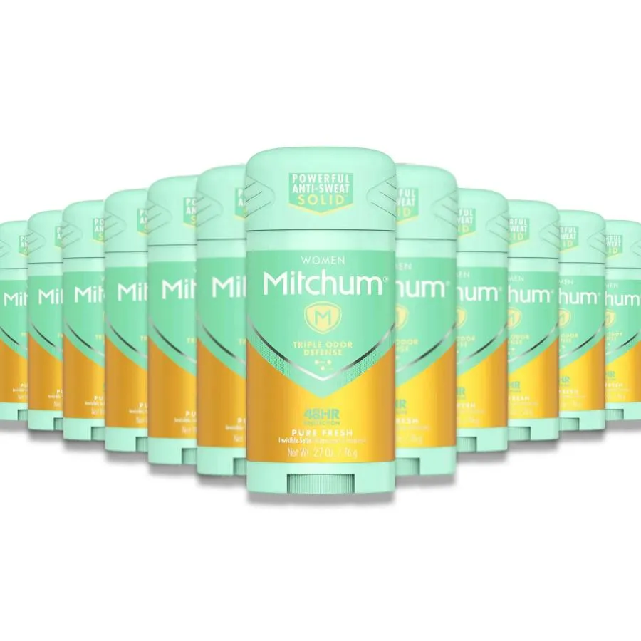 Mitchum - Triple Odor Defense Deodorant Women, Solid Pure Fresh -  2.7 oz - 12 Pack