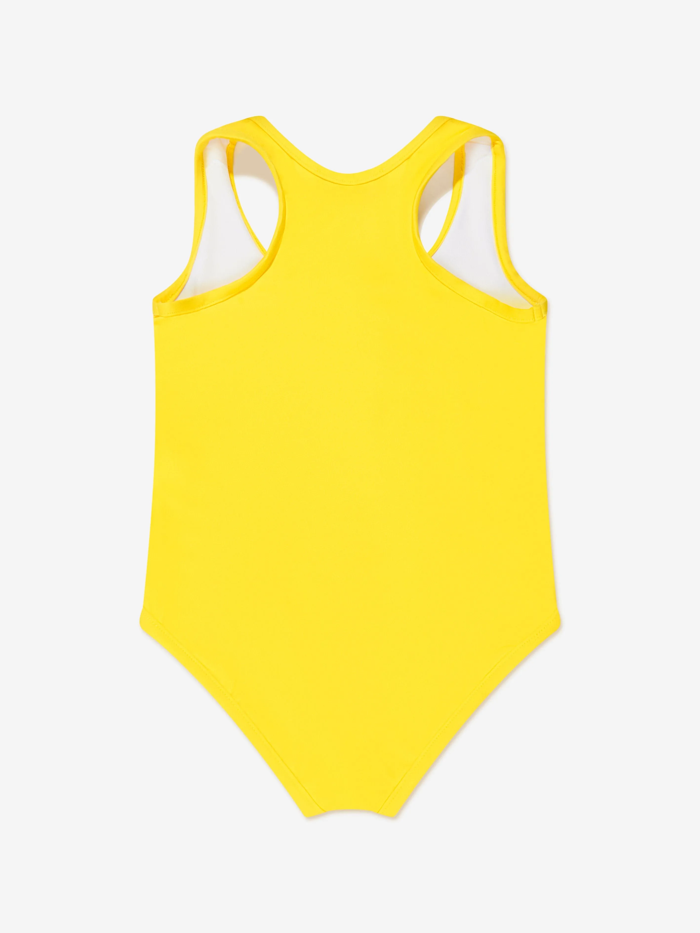 Moschino Girls Teddy Logo Swimming Costume in Yellow