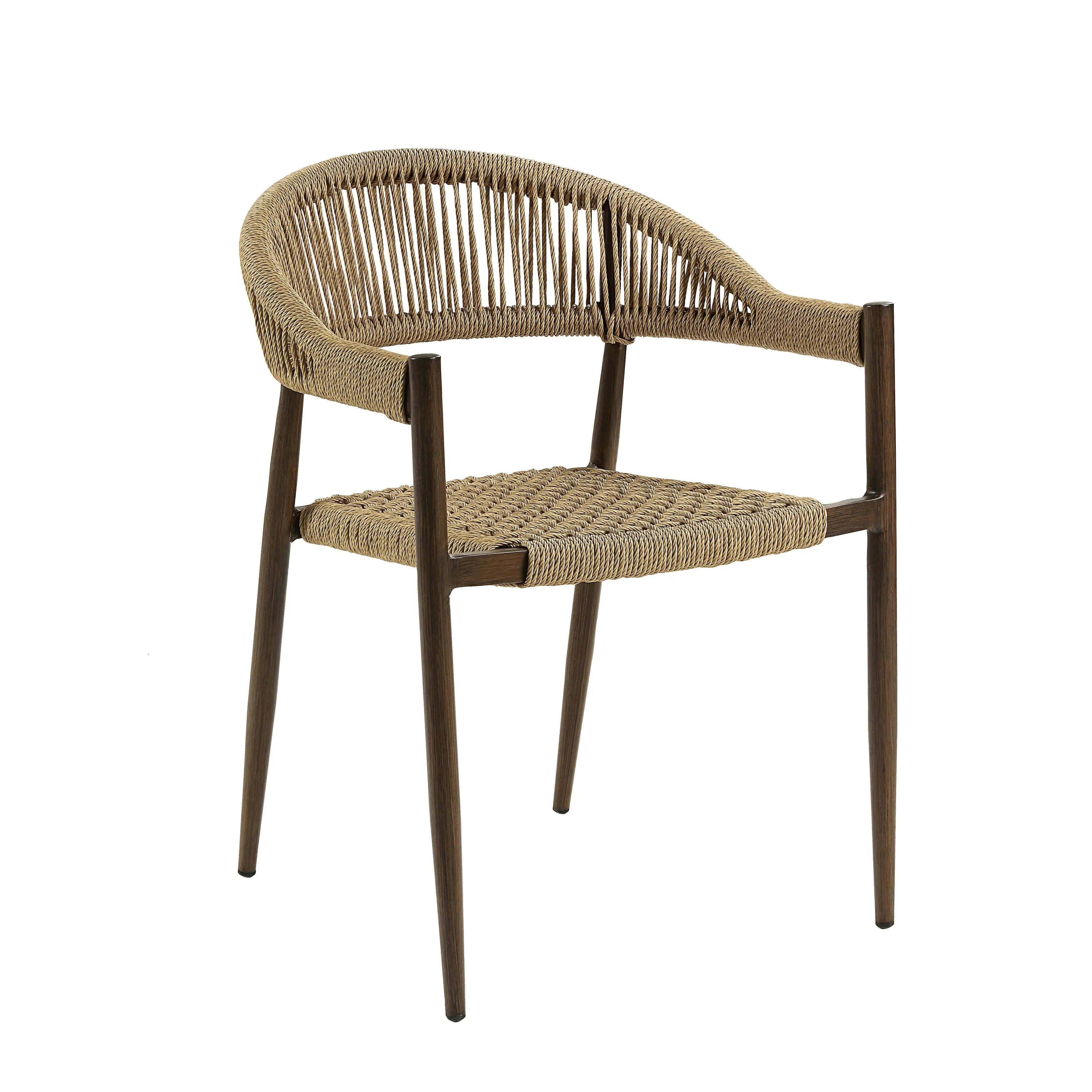 Mulino Bohemian Wicker Rope Patio Dining Chair