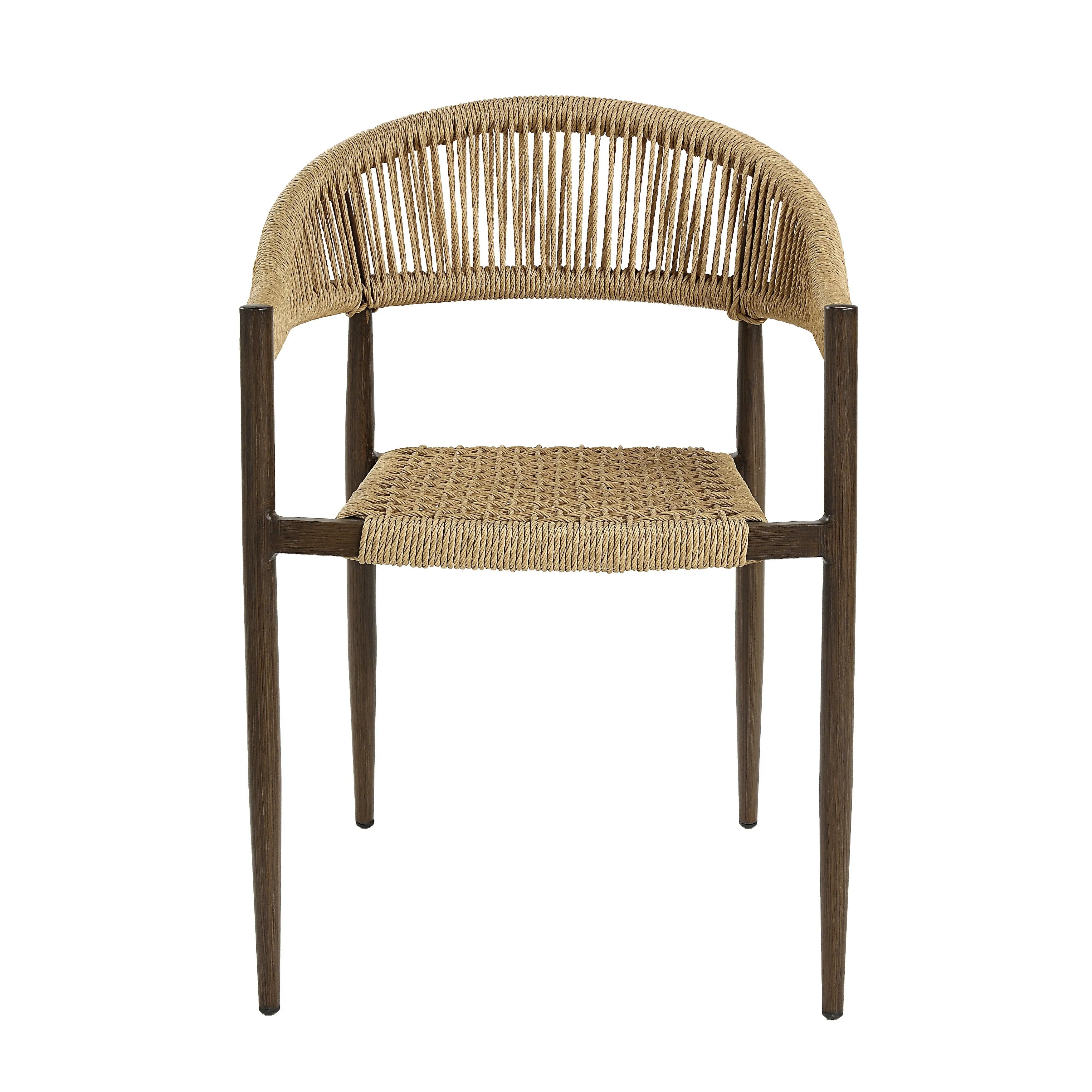 Mulino Bohemian Wicker Rope Patio Dining Chair