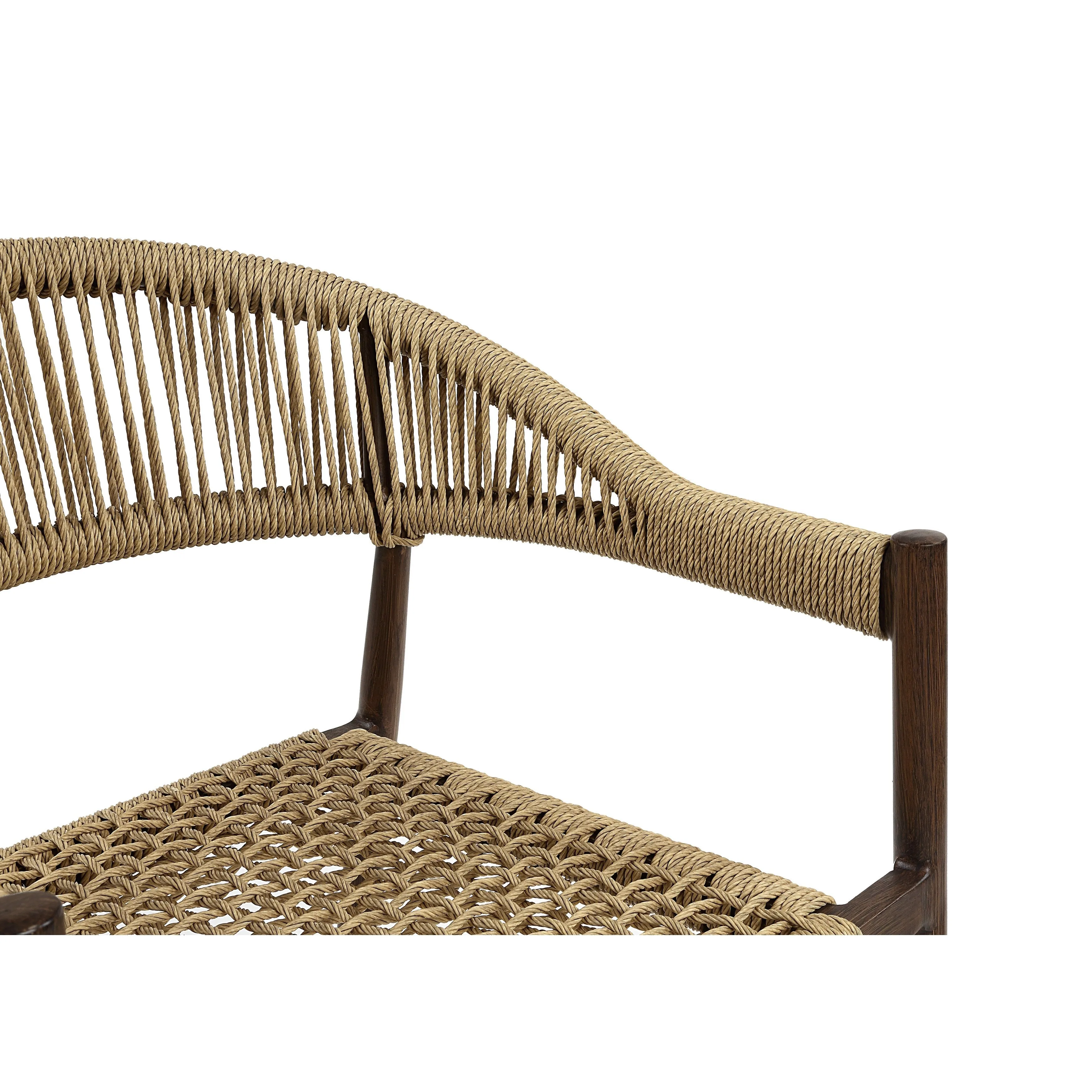 Mulino Bohemian Wicker Rope Patio Dining Chair