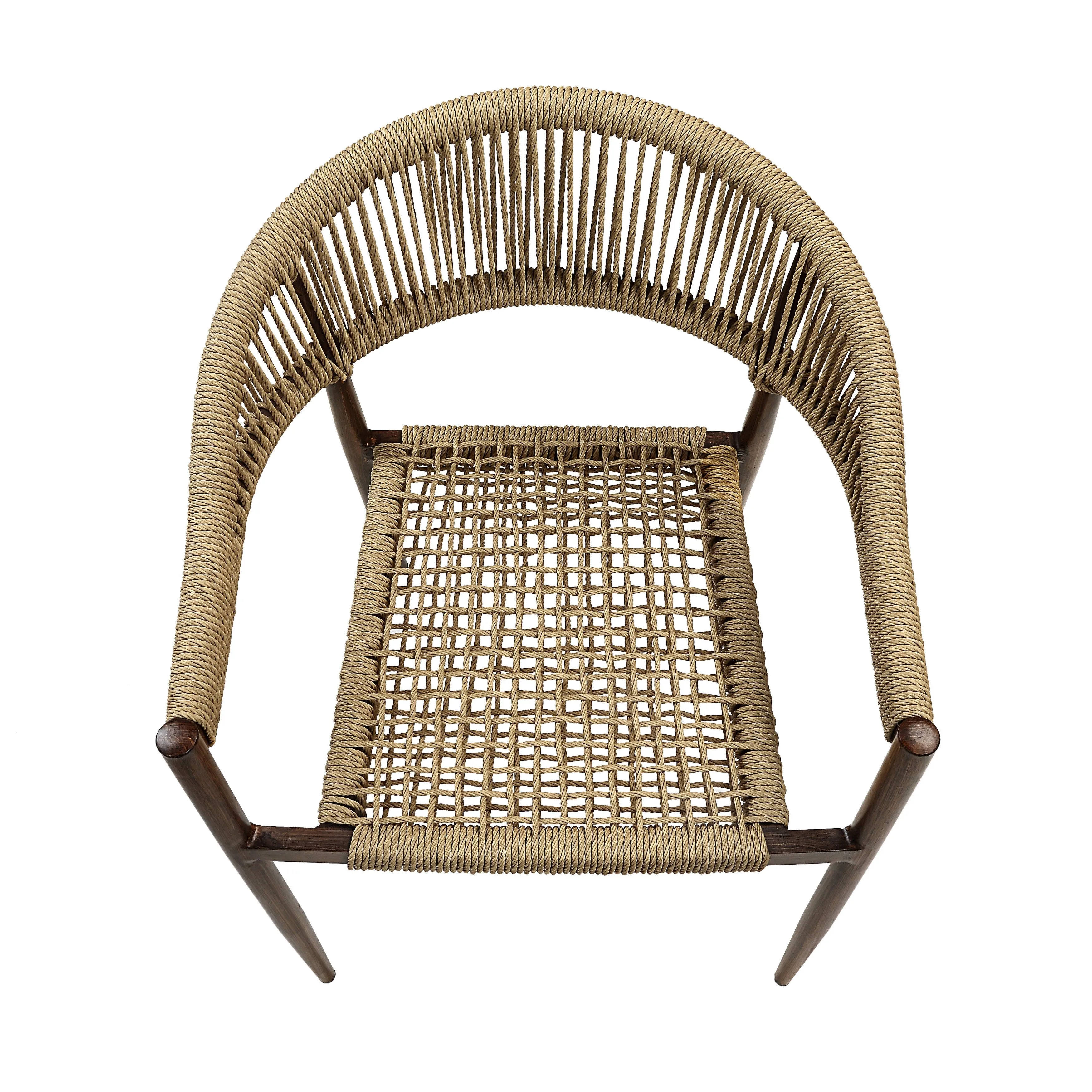 Mulino Bohemian Wicker Rope Patio Dining Chair