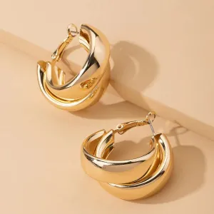 New Fashion Lady C Earrings Rhinestones Round Circle for Woman CC Geometric Earrings Elegant Women Metal Earring Trendy Jewelry