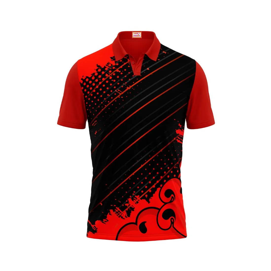 Next Print Customized Polo Neck Red Jersey NPTS54