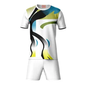 Next Print Round neck jersey white with shorts NPTS30