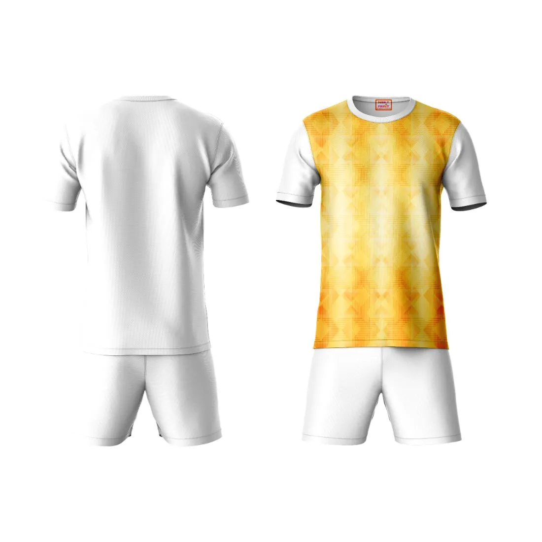 Next Print Round neck jersey white with shorts NPTS34