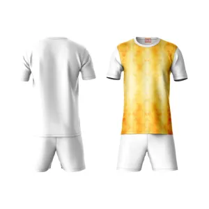 Next Print Round neck jersey white with shorts NPTS34