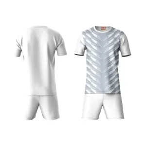 Next Print Round neck jersey white with shorts NPTS90