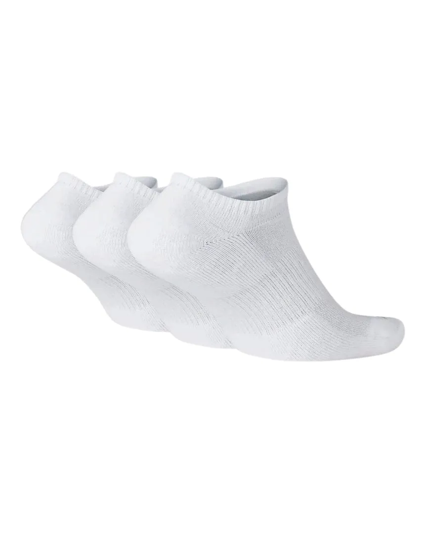 Nike Everyday Plus Cushioned No Show 3 Pack Socks - White