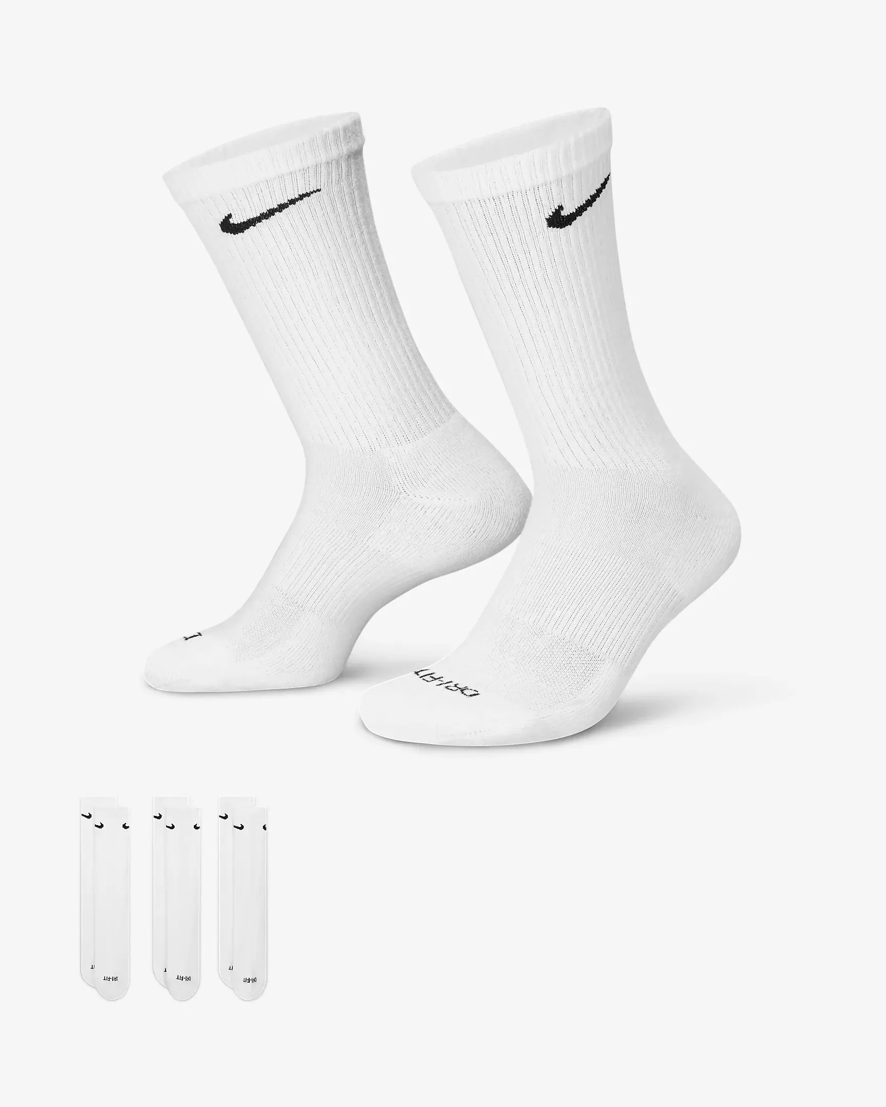 Nike Everyday Plus Cushioned Training Crew Socks White (3 Pairs)