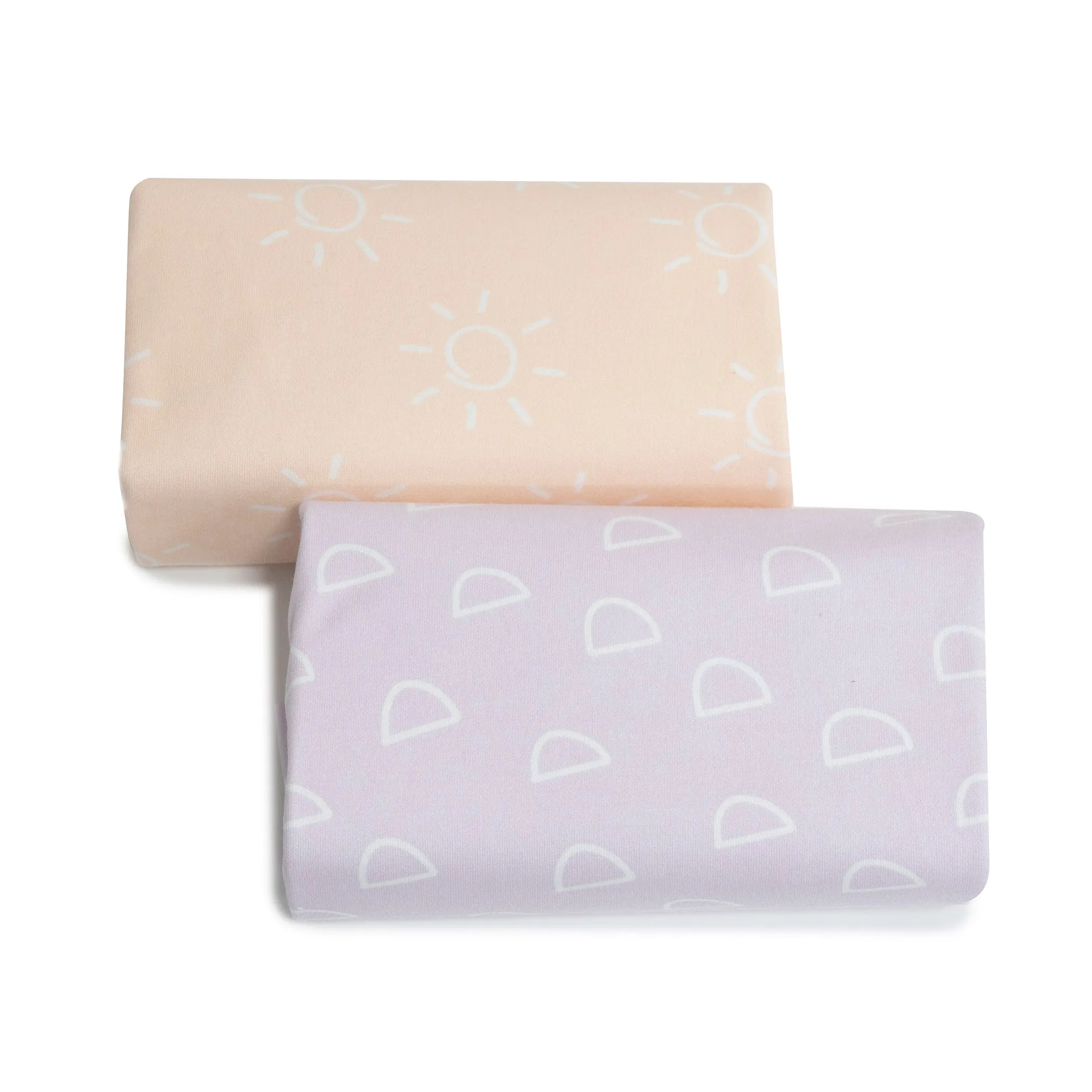 Nordic 2pk Waterproof Change Pad Covers Peach/Lilac