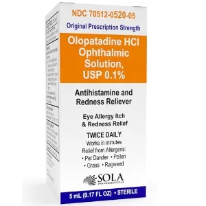 Olopatadine Ophthalmic Solution 0.1% Antistamine and Redness Eye Itch Relief Drops