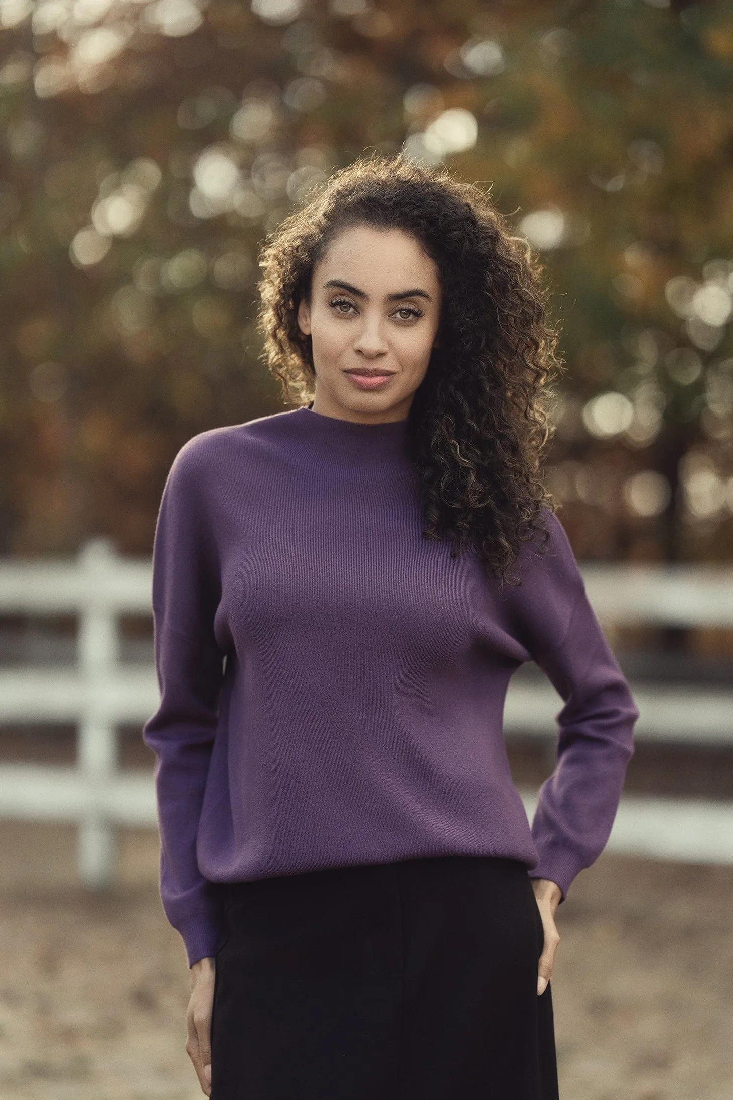 Oversized Soft Knit Sweater-Eggplant